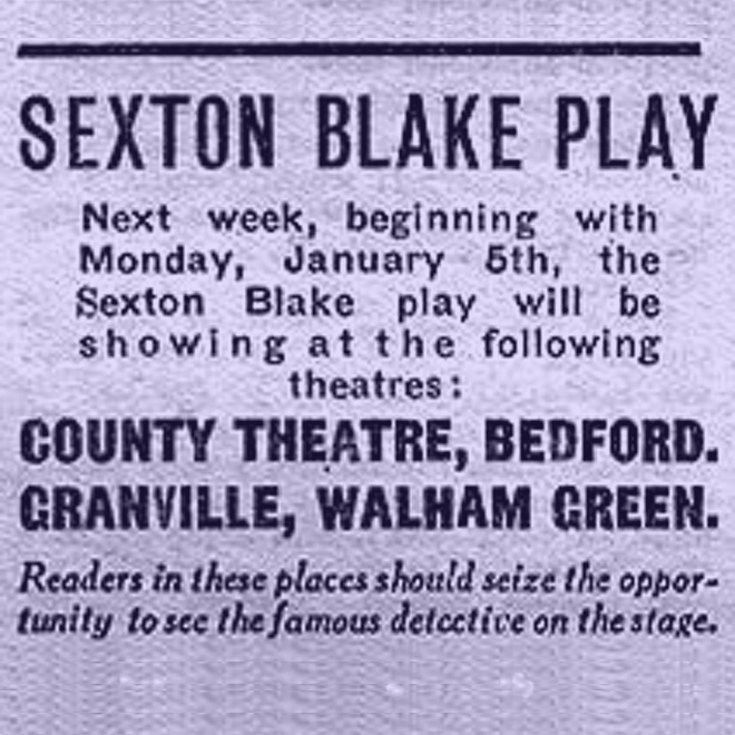 Sexton Blake Theatre bill